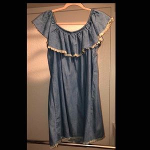 Off-the-Shoulder Denim Dress. Size Large.